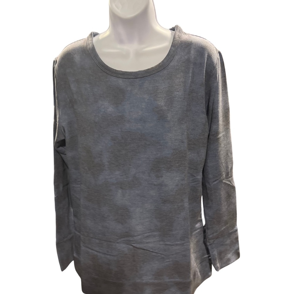 Fit 4 All by Carrie Wightman Sz XS Tye-Dye Teardrop Back Pullover Catamaran Navy